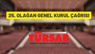 TÜRSAB'dan 25. Olağan Genel Kurul Toplantısına davet