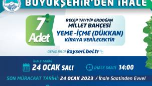Büyükşehir'den 7 adet yeme-içme (dükkan) mekanı ihalesi
