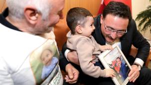 Kampanyası tamamlanan SMA hastası Hasan Çınar’dan Vali Çiçek’e ziyaret 