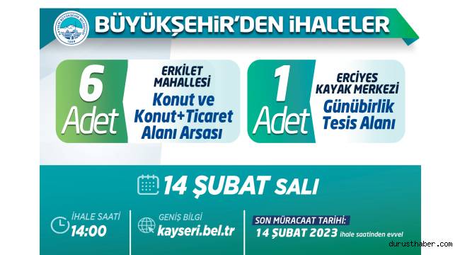 Kayseri Büyükşehir Erciyes Kayak Merkezi'nde günübirlik tesis alanı satacak