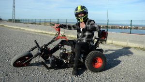 Sosyal medyada gördüklerinden etkilenen lise öğrencisi kendi motosikletini yaptı