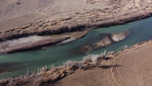 Türkiye'nin en hızlı akan nehirlerinden Karasu'da su seviyesi düştü