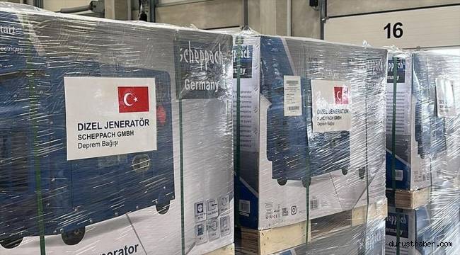 Alman Scheppach, depremzedelere 1368 jeneratör yardımı yaptı