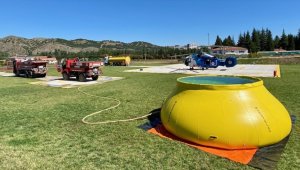 Orman yangınlarına müdahale için üretilen "taşınabilir havuz" depremzedelere hizmet verecek