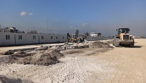 Osmaniye'de kurulacak konteyner kentin altyapı çalışması sürüyor