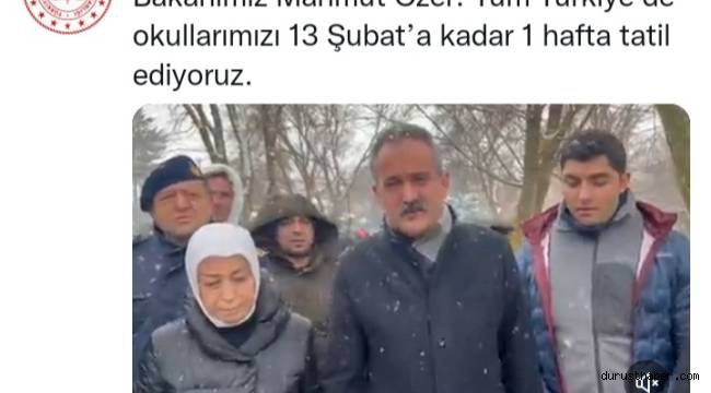 Türkiye geneli tüm okullar 13 Şubat’a kadar tatil