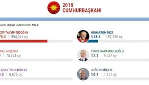 2018 Cumhurbaşkanı Seçimi'nde Kayseri'nin oy dağılımı