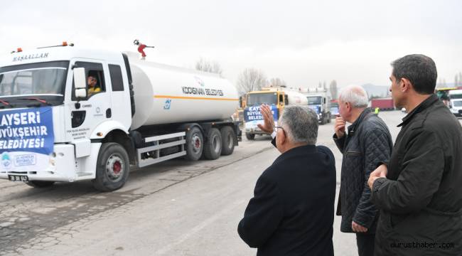 Kayseri Büyükşehir'den sel bölgesine destek için 11 araç gönderildi 