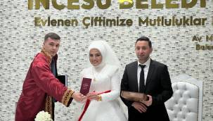 Depremzede çift İncesu’da dünya evine girdi