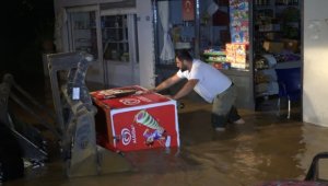 Sakarya'da taşan dere nedeniyle bazı ev ve iş yerlerini su bastı 
