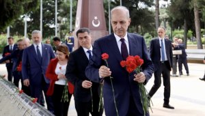 TBMM Başkanı Kurtulmuş Bakü'de şehitlikleri ziyaret etti