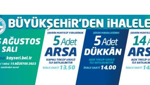 Kayseri'de Büyükşehir Belediyesi'nden Arazi ve Dükkan İhaleleri 