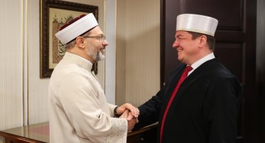 Diyanet İşleri Başkanı Erbaş, Polonya Müslümanları Dini İdare Başkanı Miskiyeviç ile görüştü