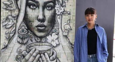 Halıya resim yapan Kazak ressam sosyal medyada ün kazandı