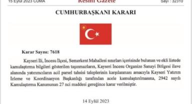 İncesu OSB’de yeni yatırım alanları 