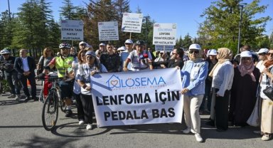 Kanser hastaları ve hekimler lenfomaya dikkati çekmek için pedal çevirdi