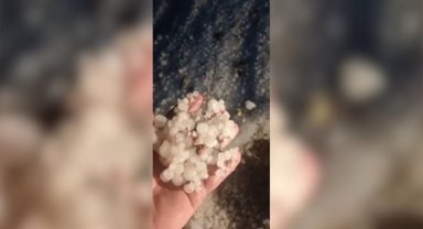 Karabük'te sağanağın ardından fındık büyüklüğünde dolu yağdı 