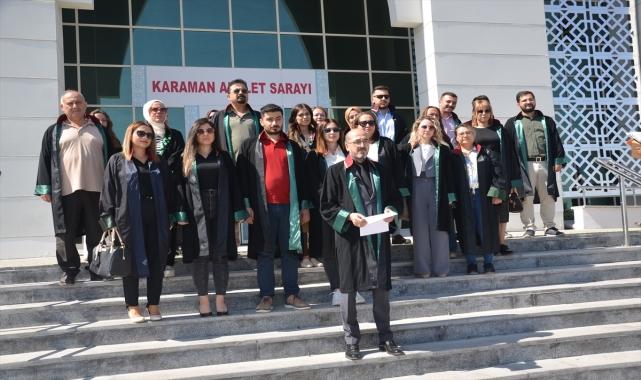 Karaman'da avukatlara yönelik saldırılar protesto edildi