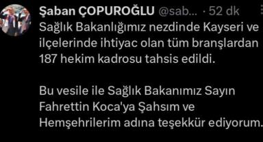 Kayseri’ye 187 doktor atandı