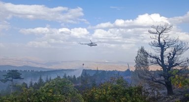 Konya'da orman yangınına havadan ve karadan müdahale ediliyor
