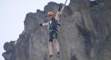 "Sakin şehir" Güdül, "halatla atlama" tutkunlarına ev sahipliği yapıyor