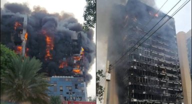 Sudan'ın başkenti Hartum'daki bazı binalar vuruldu