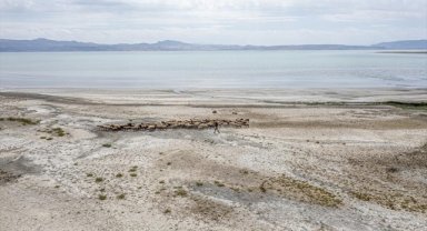 Van Gölü kuraklık nedeniyle küçülmeye devam ediyor