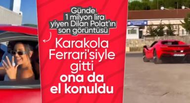 Dilan Polat'ın Ferrari ile emniyete gittiği video gündemde