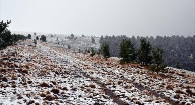 Kars'ın yüksek kesimleri mevsimin ilk karıyla beyaza büründü