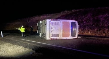 Kayseri'de otobüs devrilmesi sonucu 38 kişi yaralandı