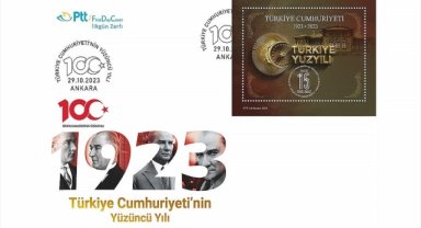 PTT'den "Türkiye Cumhuriyeti'nin Yüzüncü Yılı" konulu anma pulu ve ilk gün zarfı