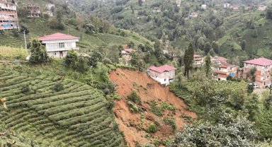 Rize'de şiddetli yağışın ardından hasar tespiti sürdü