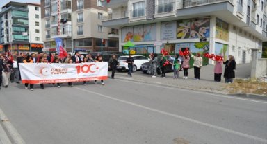 Şabanözü ilçesinde Cumhuriyet yürüyüşü yapıldı