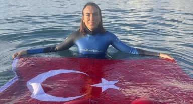 Serbest dalış sporcusu Necati Gül, 74 metreyle Türkiye rekorunu geliştirdi 