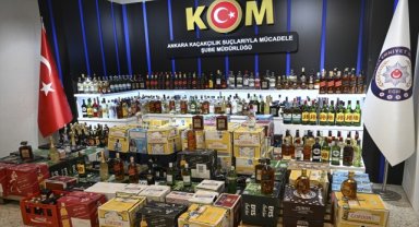 Ankara'da 3 bin 787 şişe kaçak içki ele geçirildi