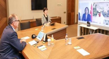 Bakan Özhaseki, COB28 Başkanı Sultan El Jaber ile görüştü