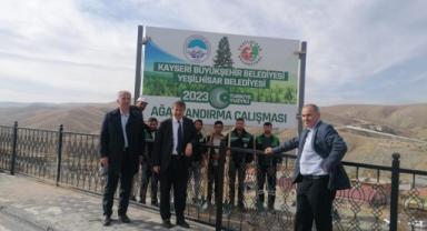 Büyükşehir ağaçlandırma çalışmalarına Yeşilhisar’da devam etti