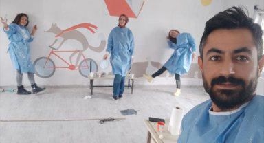 Doktor ve sağlık çalışanları bu kez de köy okulunu "iyileştirdi"