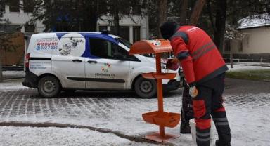 Kış boyunca sokak hayvanları için 18 ton yem