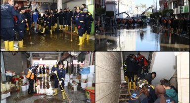 Kuvvetli rüzgar nedeniyle denizin taştığı İskenderun'da süper klorlama işlemi uygulanıyor