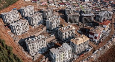 Nurdağı'ndaki deprem konutları havadan görüntülendi