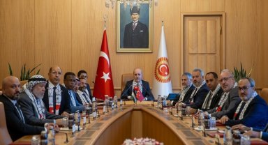 TBMM Başkanı Kurtulmuş, Parlamenterler Arası Kudüs Platformu heyetini kabul etti