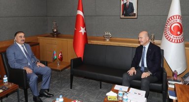 TBMM İçişleri Komisyonu Başkanı Soylu, Azerbaycan'ın Ankara Büyükelçisi Memmedov'u kabul etti