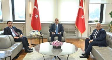 Vali Çiçek ve Başkan Büyükkılıç'tan Bakan Uraloğlu'na ziyaret