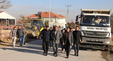 Başkan İlmek, Süksün'deki asfalt hazırlığını inceledi