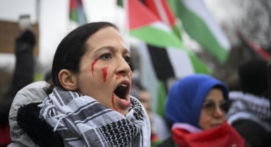 Berlin'de Filistin ile dayanışma gösterisi 