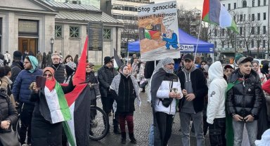 Berlin'de Filistinlilerle dayanışma gösterisi yapıldı