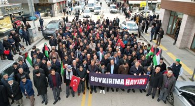 Çubuk'ta Filistin'e destek yürüyüşü düzenlendi