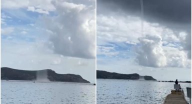 Datça'da denizde hortum oluştu