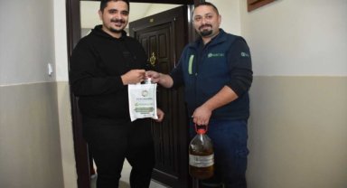 Kayseri'de atık yağ biriktirene temizlik seti hediye ediliyor